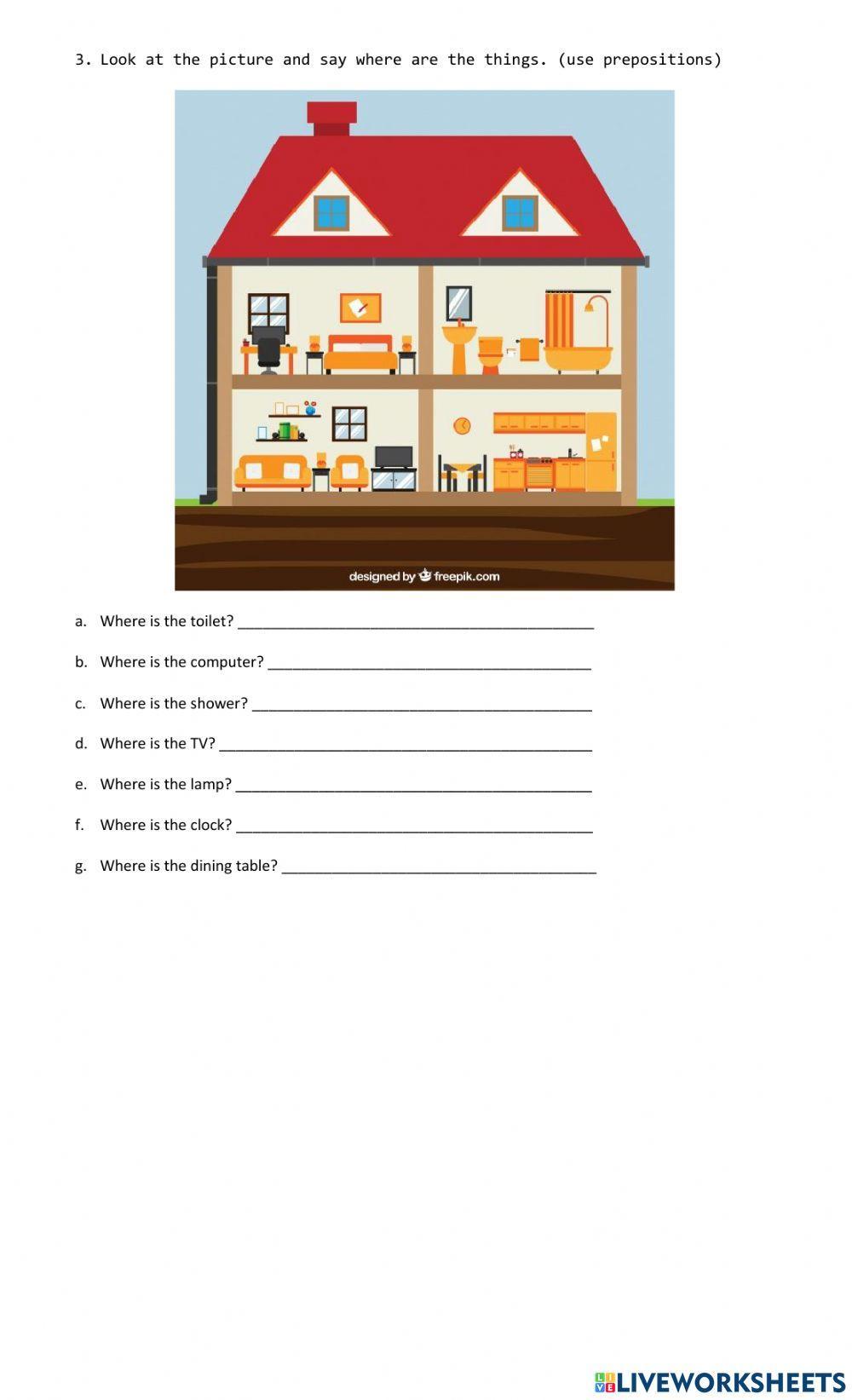 Places in the house and school