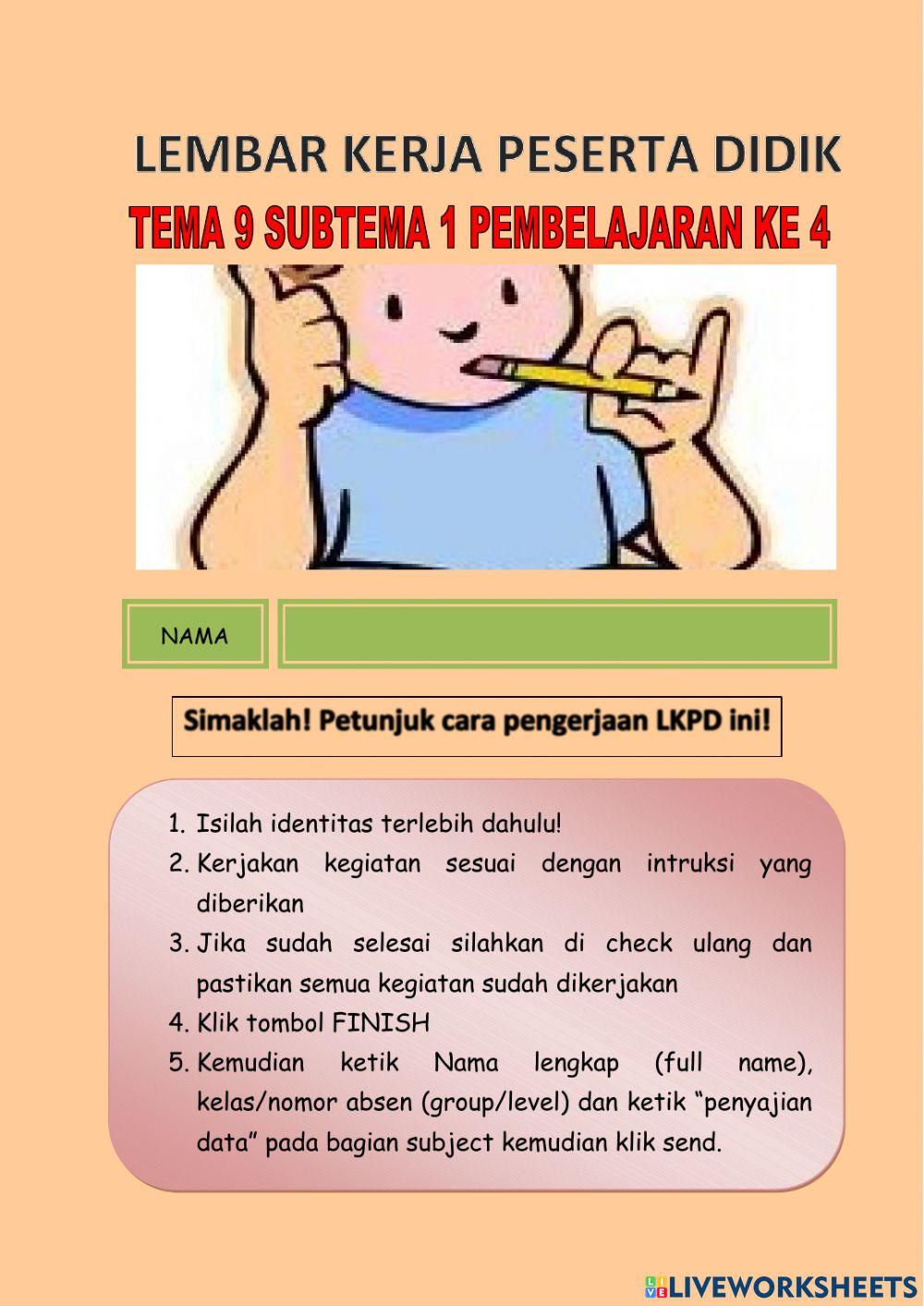 LKPD Tema 9 Subtema 1 PB 4