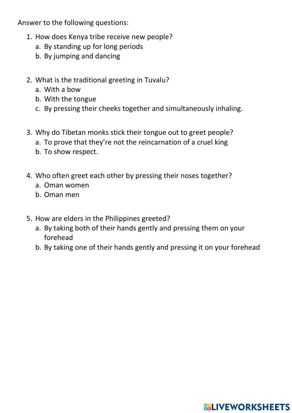 Reading comprehension