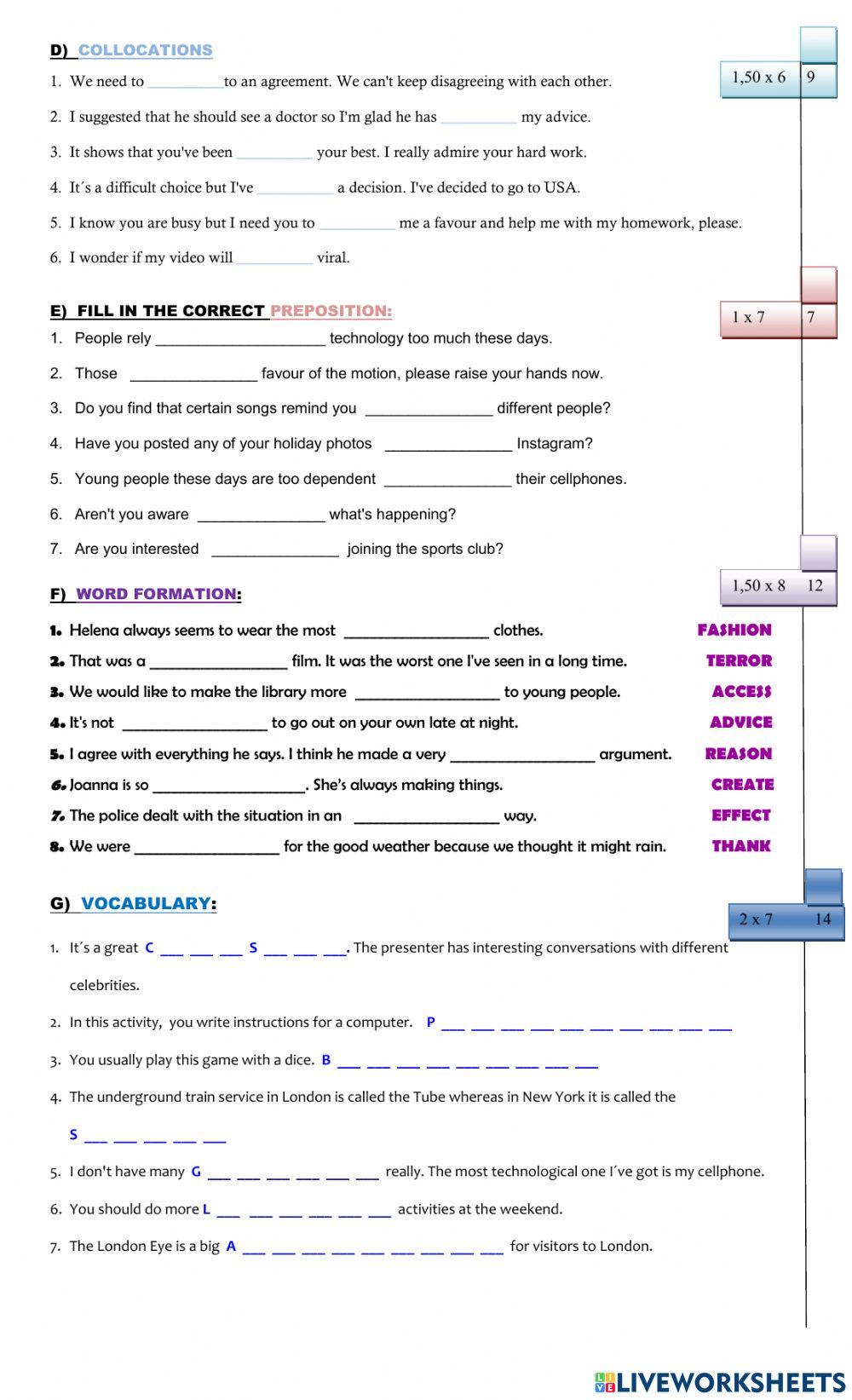 Optimise test (1-5) 2021