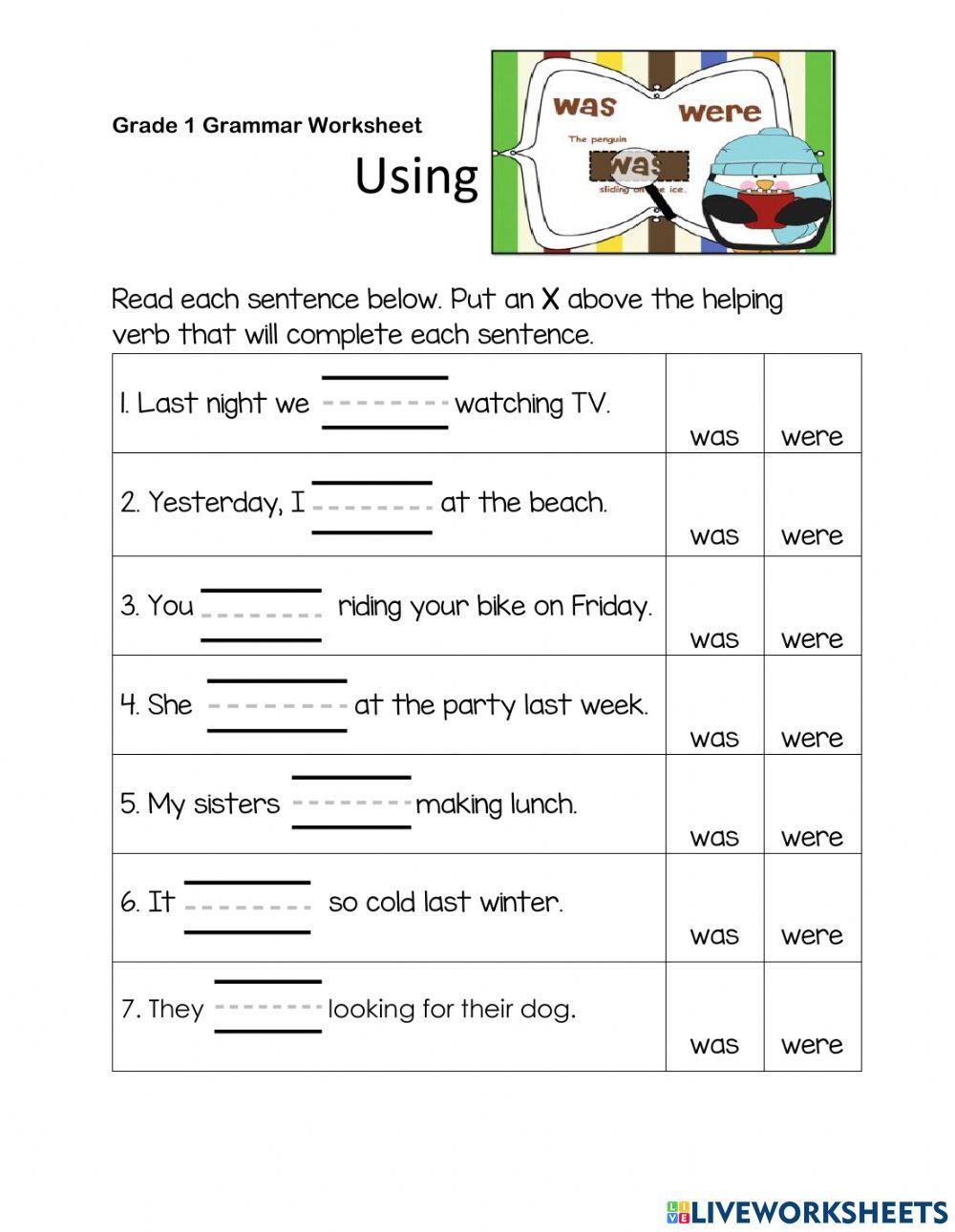 Using Was and Were
