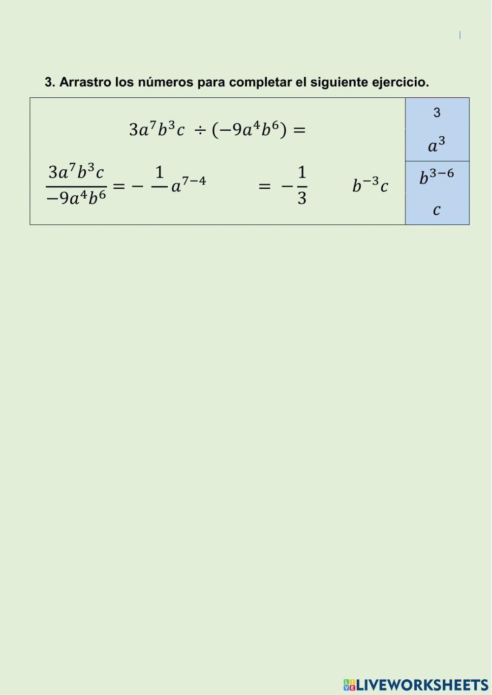 División de Monomios