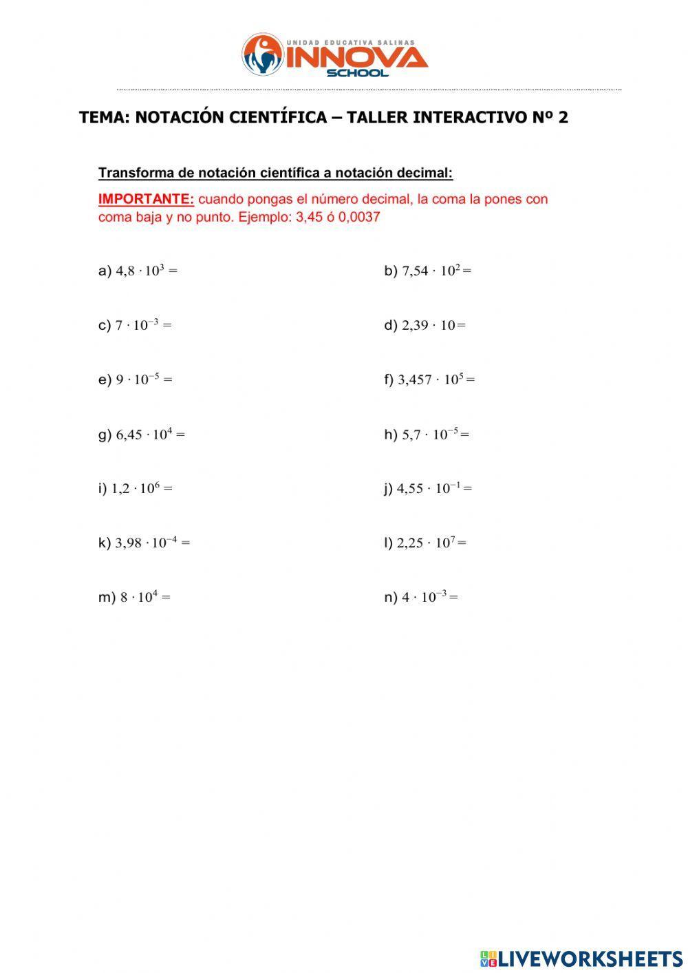Notación científica