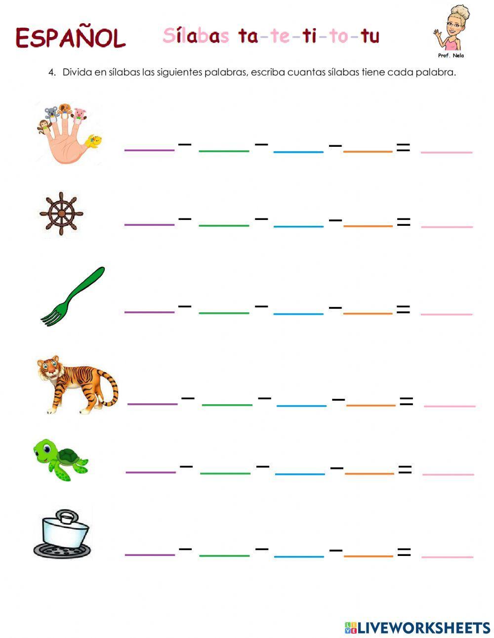 Repaso de las sílabas ta-te-ti-to-tu