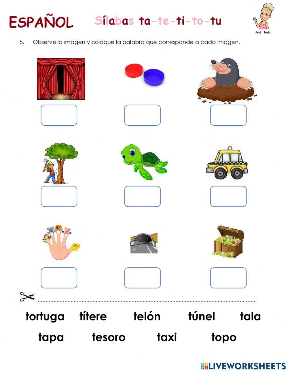 Repaso de las sílabas ta-te-ti-to-tu