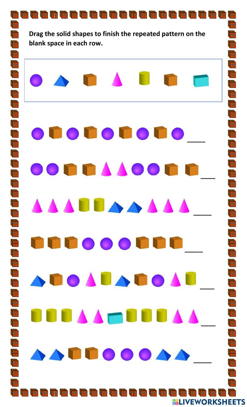 Mathematics - Repeated Patterns using Solid shapes Mathematics - Repeated Patterns using Solid shapes