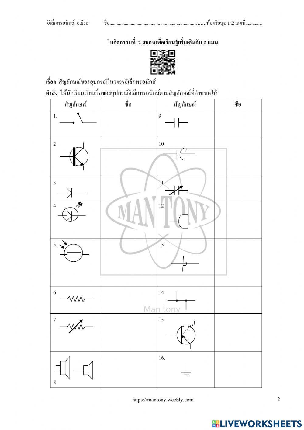 สัญลักษณ์ทางอิเล็กทรอนิกส์