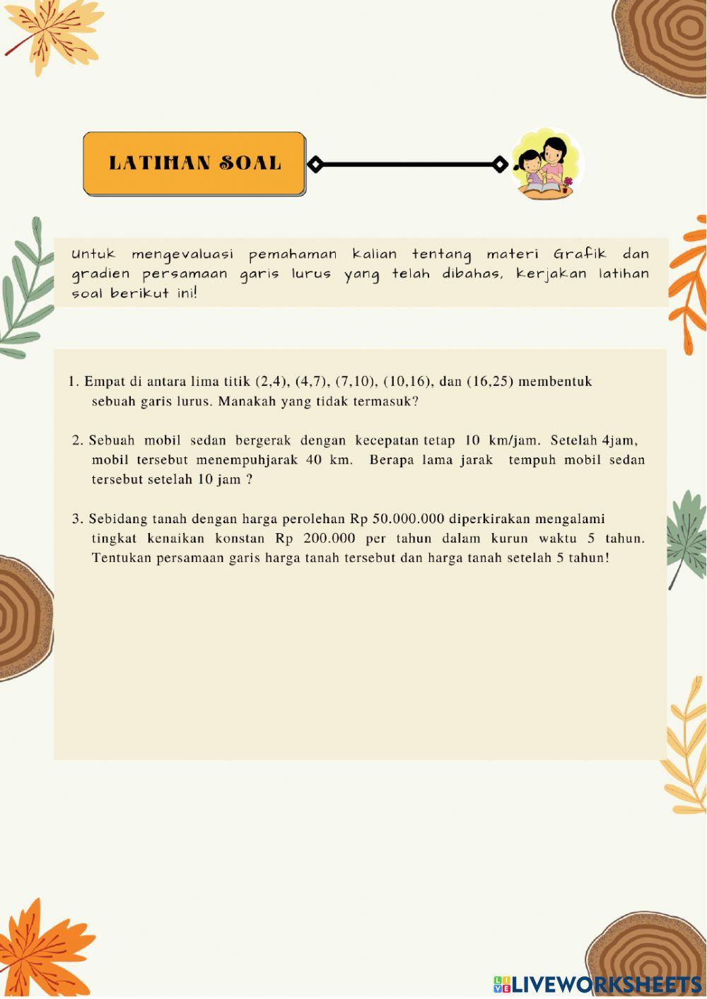 Persamaan Garis Lurus