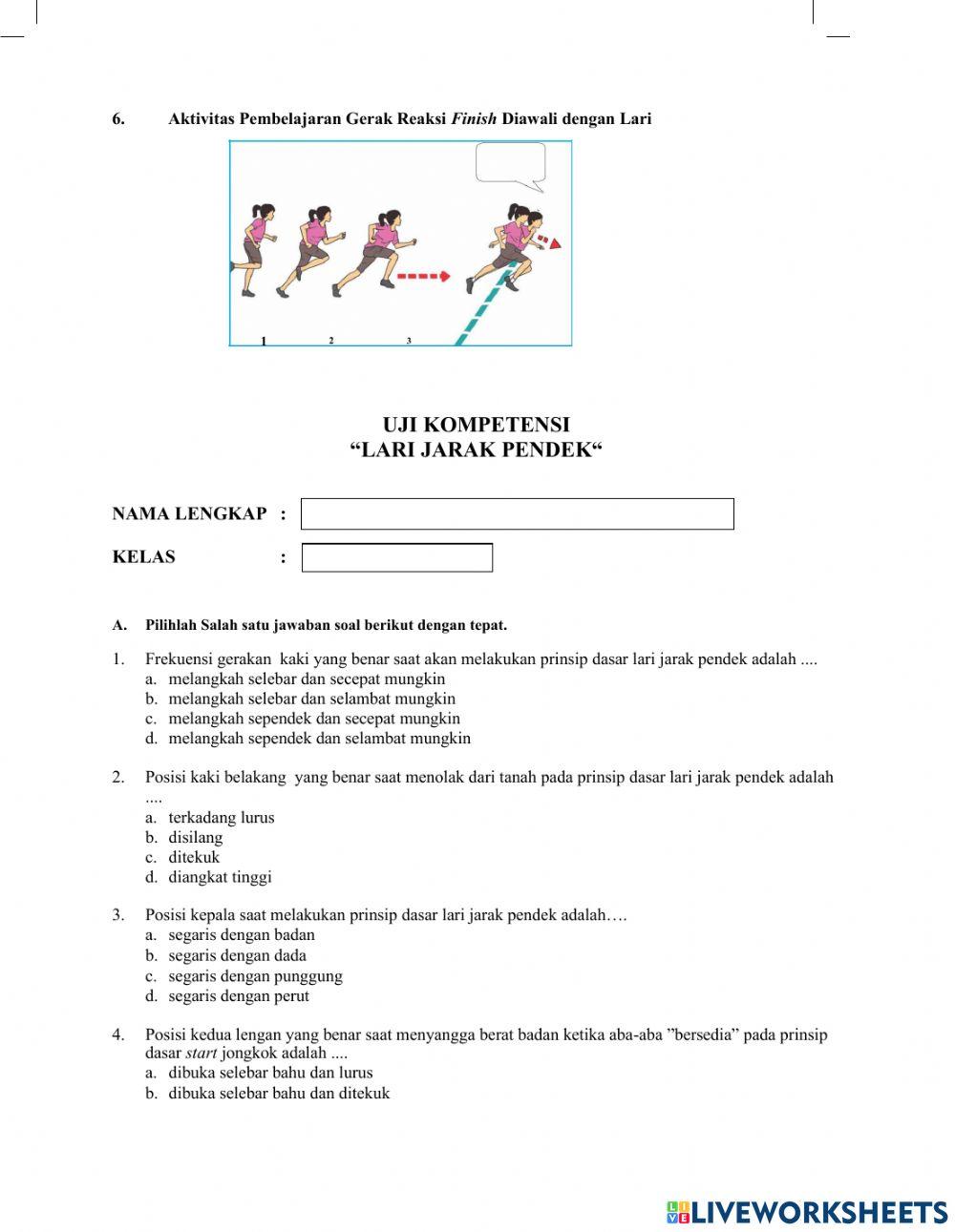 Lkpd pjok kelas 8 'LARI JARAK PENDEK-