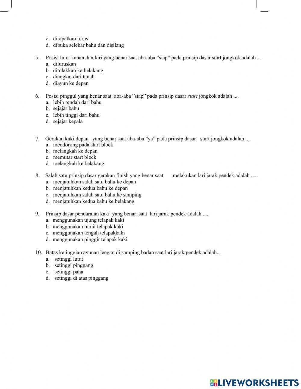 Lkpd pjok kelas 8 'LARI JARAK PENDEK-