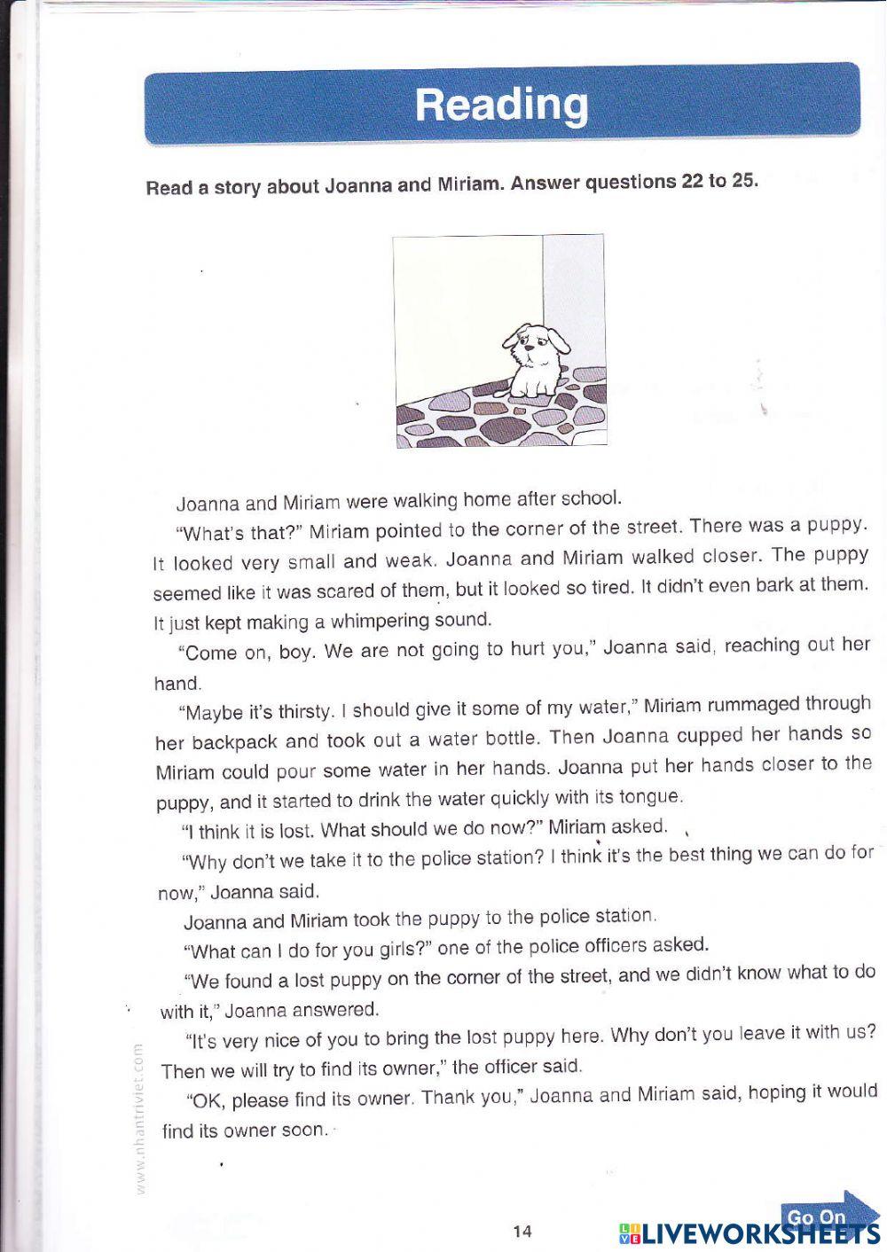 TOEFL Primary - Reading Test 1(continuation)