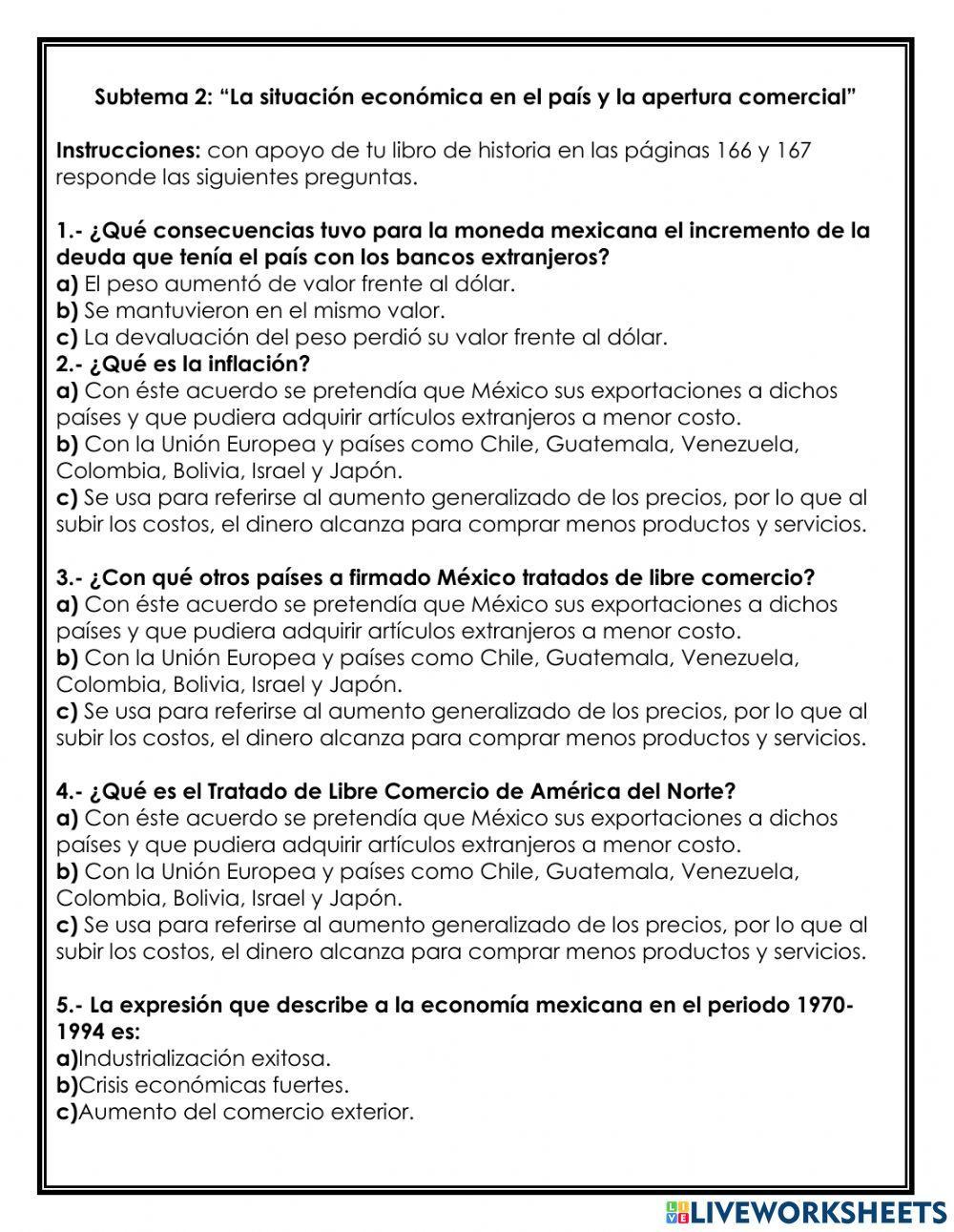 Bloque 5:México al final del siglo XX y los albores del XXI
