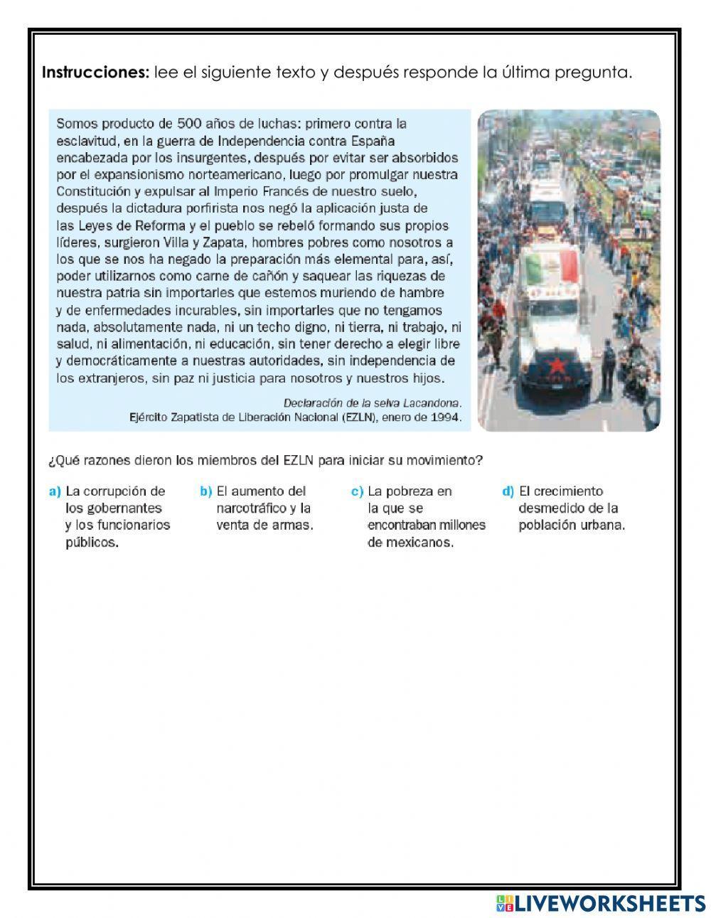 Bloque 5:México al final del siglo XX y los albores del XXI