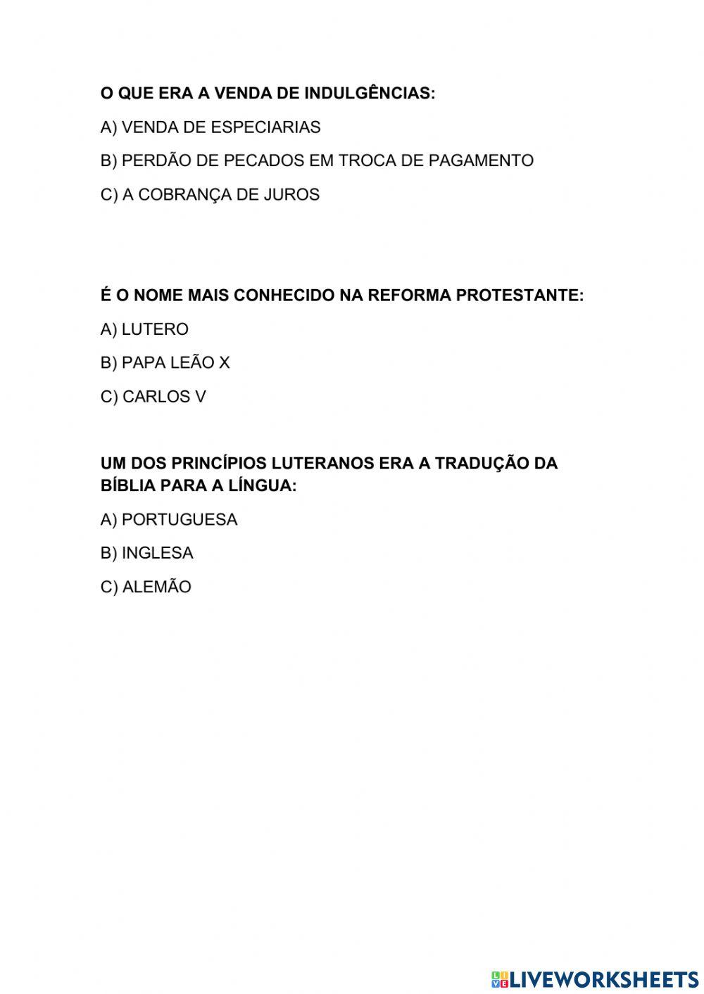 Avaliação História B5