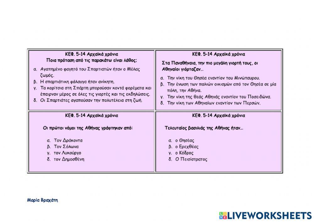 Αρχαϊκά χρόνια - κεφ. 5-14