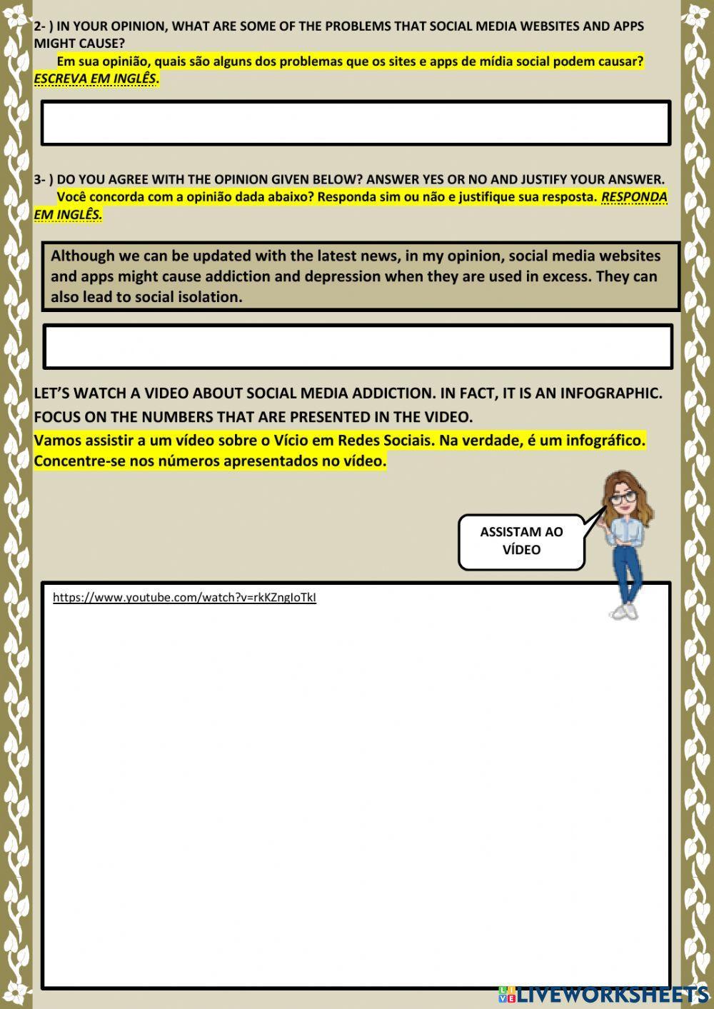 2nd BIMESTER - 3ª ACTIVITY – WE AND THE SOCIAL MEDIA - 3rd