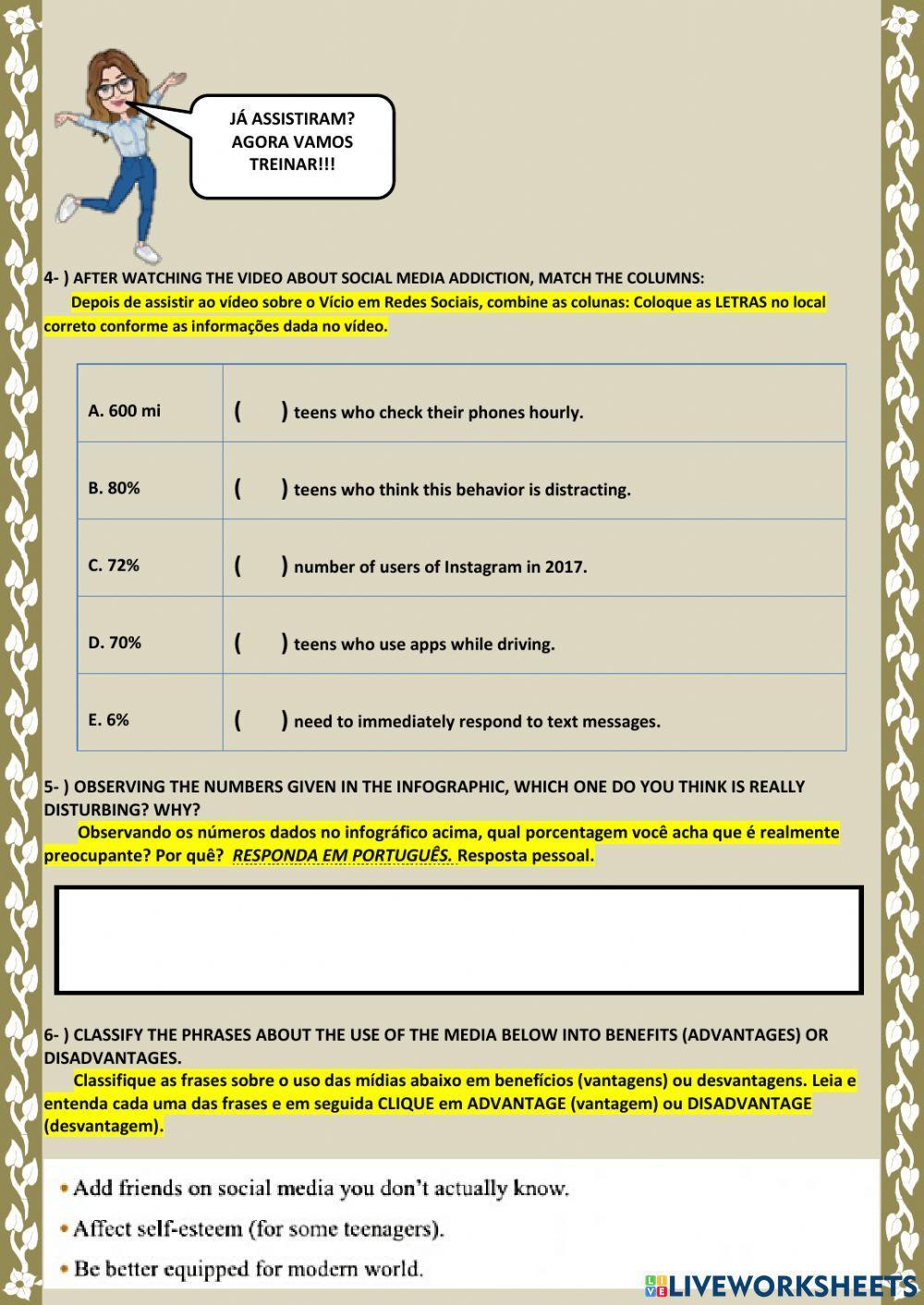 2nd BIMESTER - 3ª ACTIVITY – WE AND THE SOCIAL MEDIA - 3rd