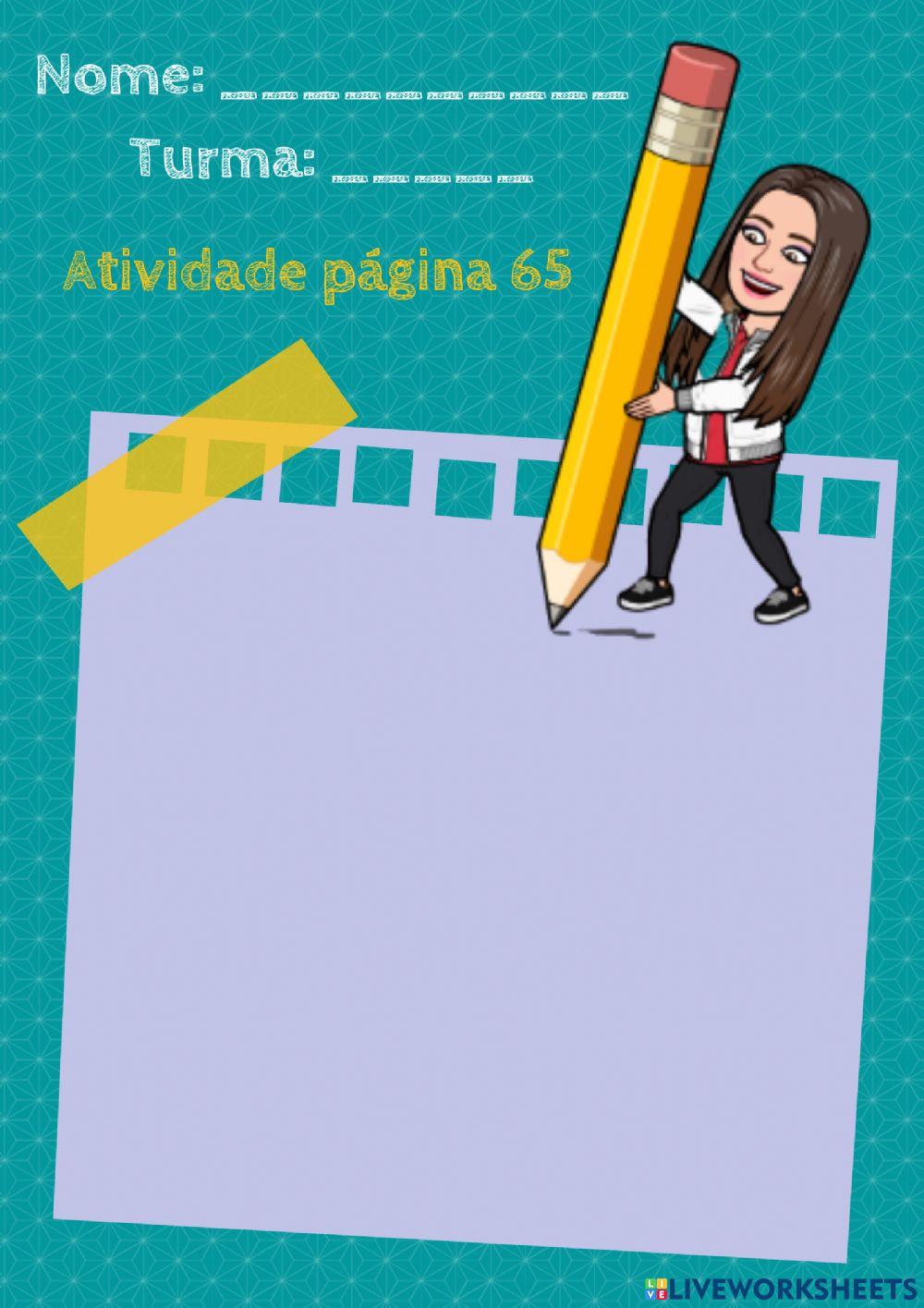 Atividade da página 65