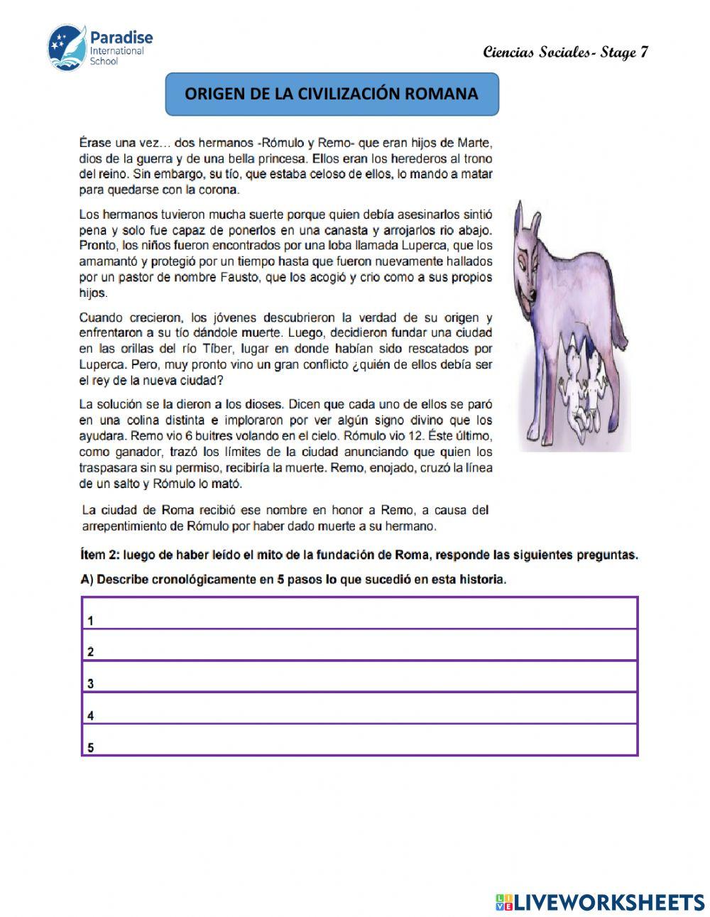 Leyenda del origen de la civilización romana