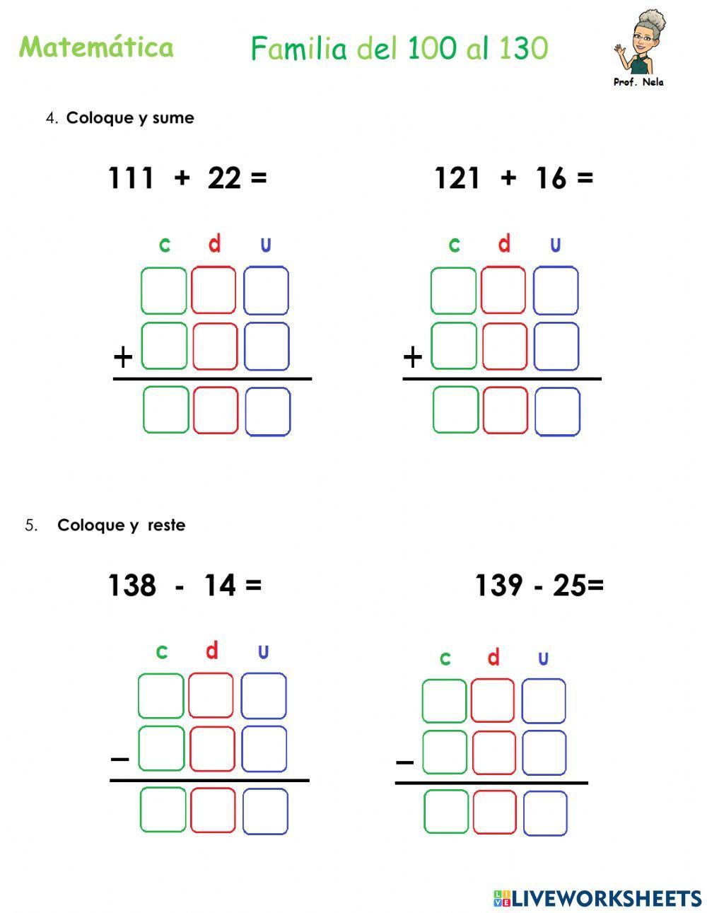 Familia del 100 al 130