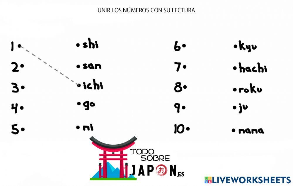 Unir los numeros japones
