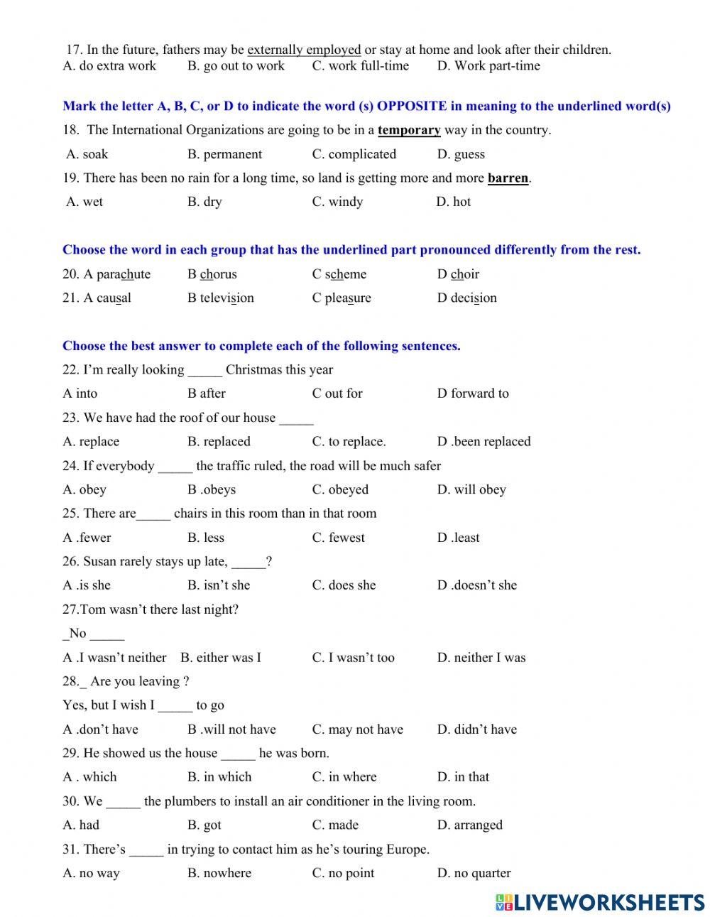 De thi lop 10 test 1 De thi lop 10 test 1
