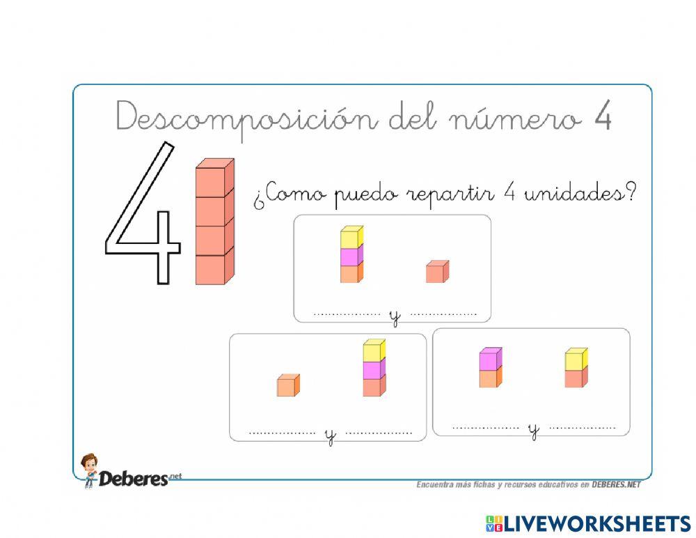 Descomponer números del 2 al 5