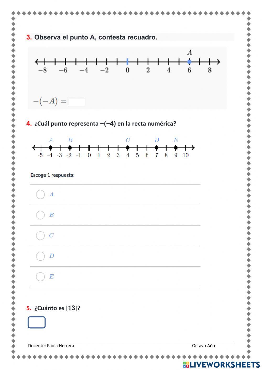 Valores opuestos y absolutos