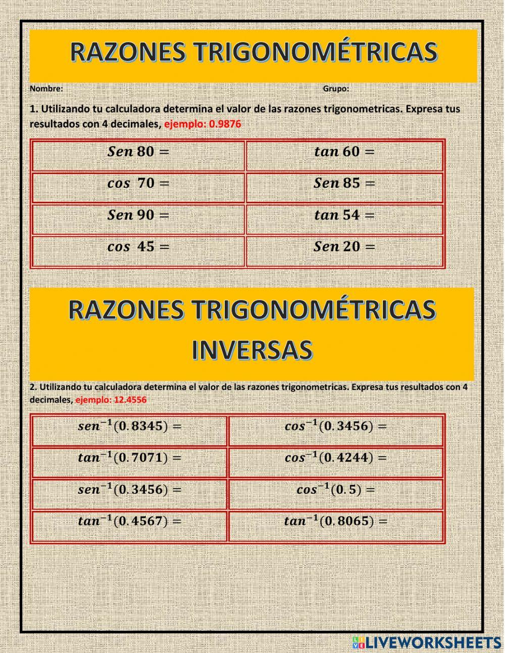 Razones trigonometricas