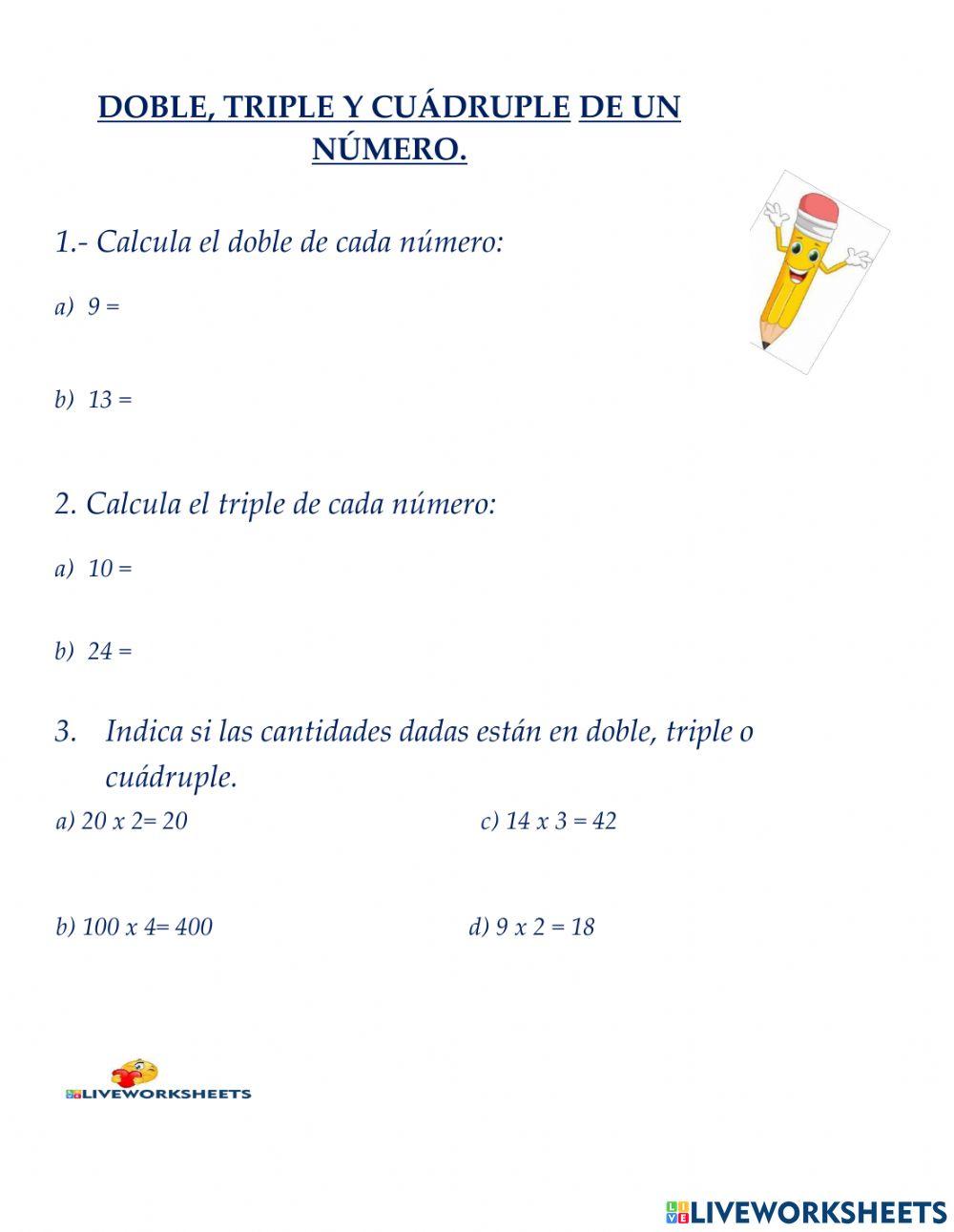 Doble, triple y cuádruple