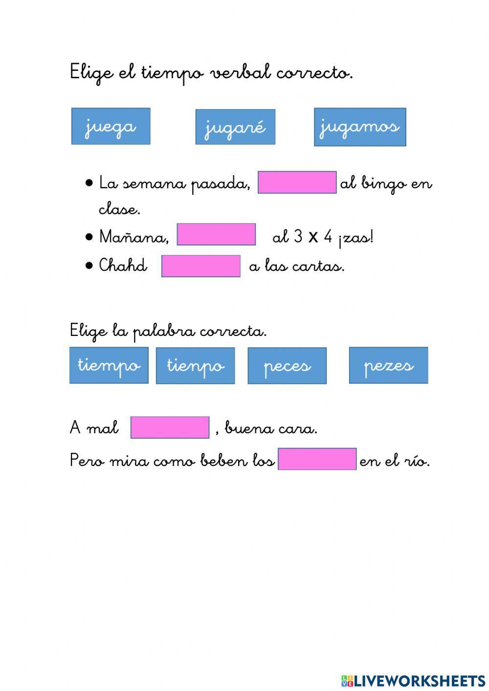 Tiempo verbales y ortografía repaso.