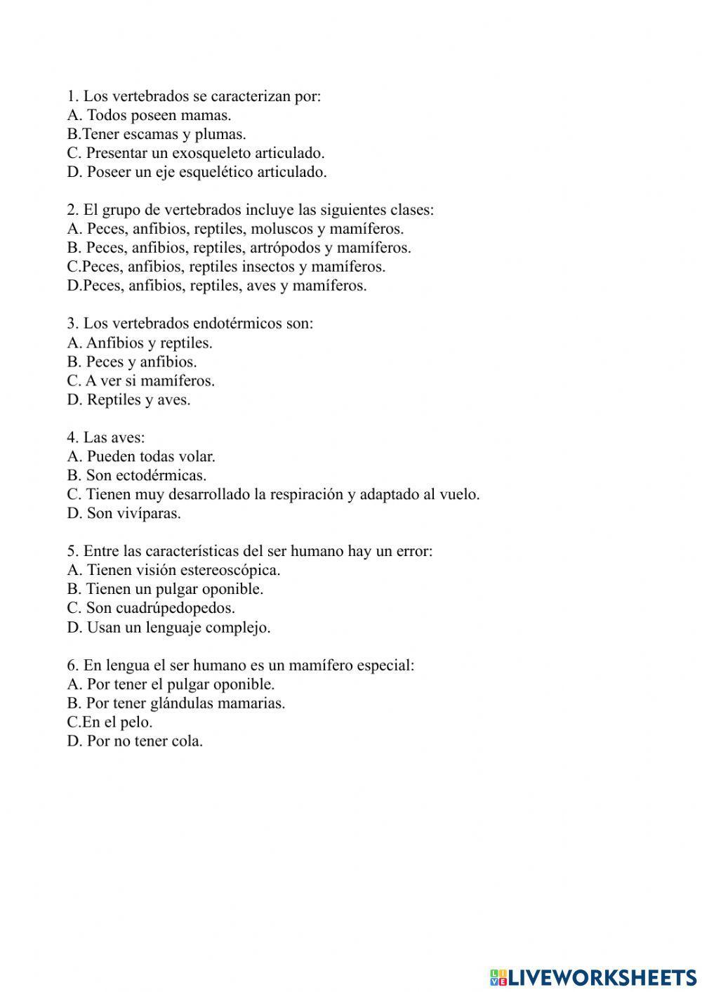 Vertebrados e invertebrados