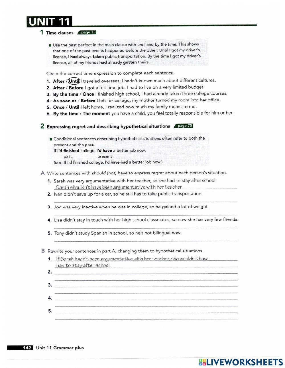 Interchange 3 unit 11 Grammar Focus