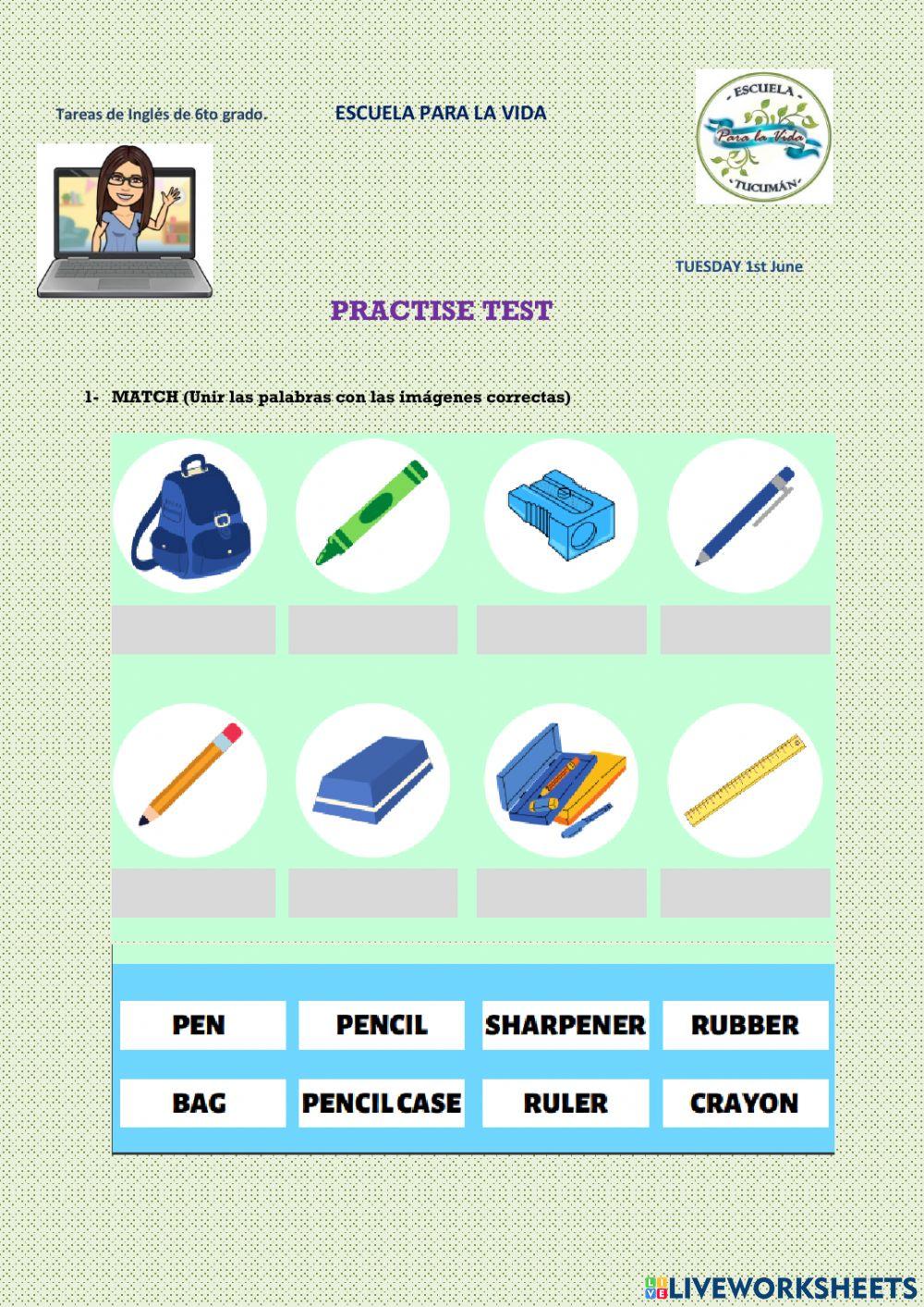 INGLES 6to  Escuela Para La Vida