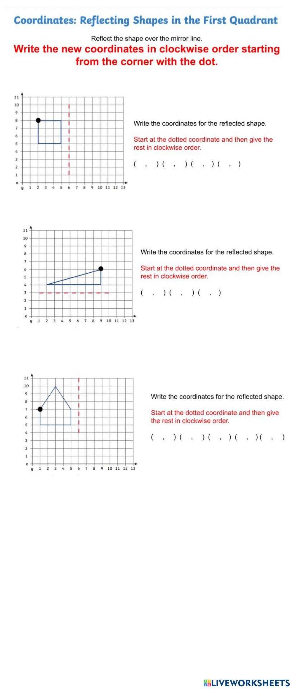 Reflection math 1 quadrant