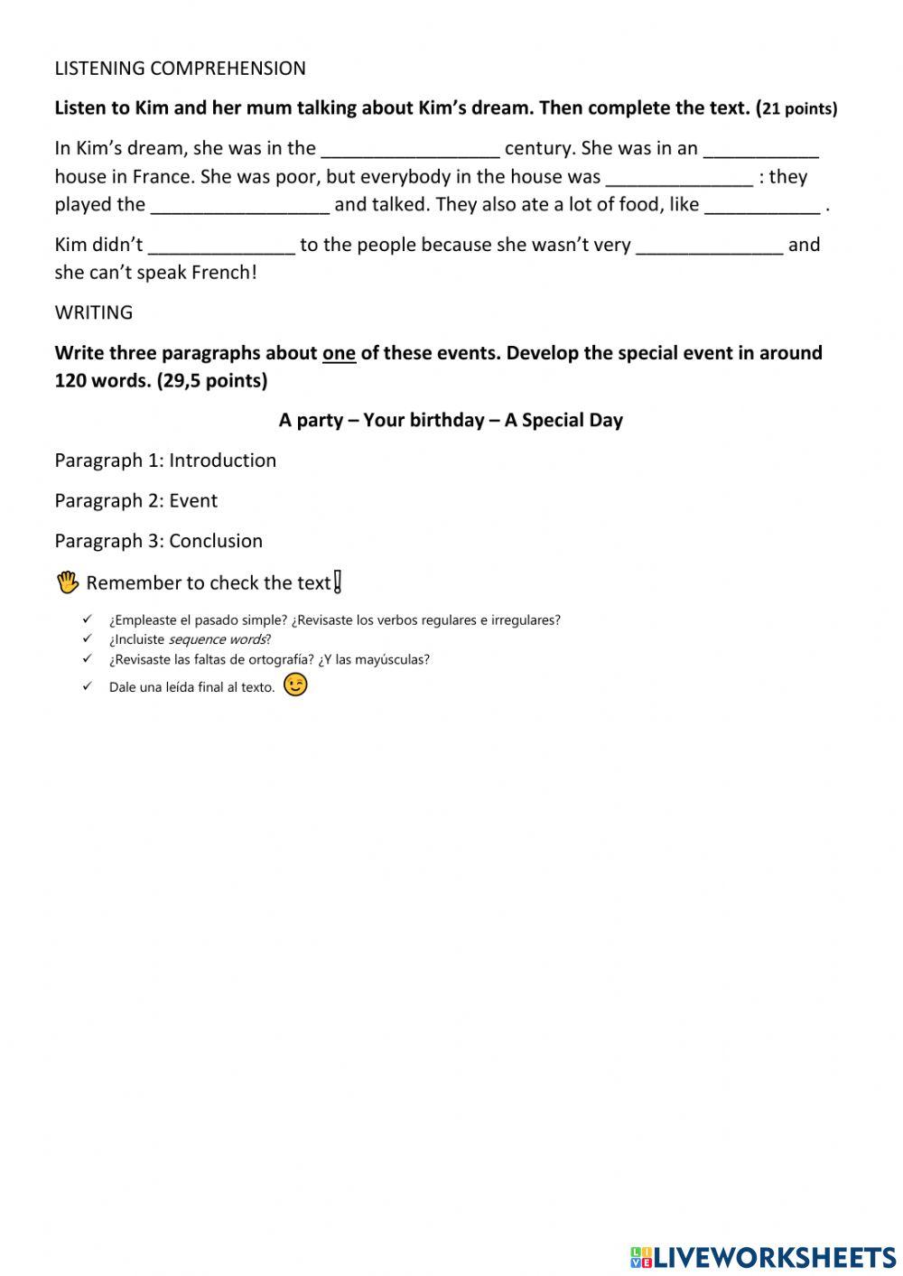 English Test - Unit 3