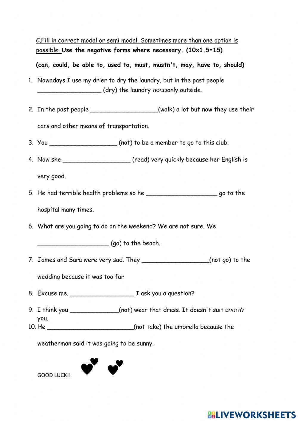 Active - Passive Simple tenses +modals