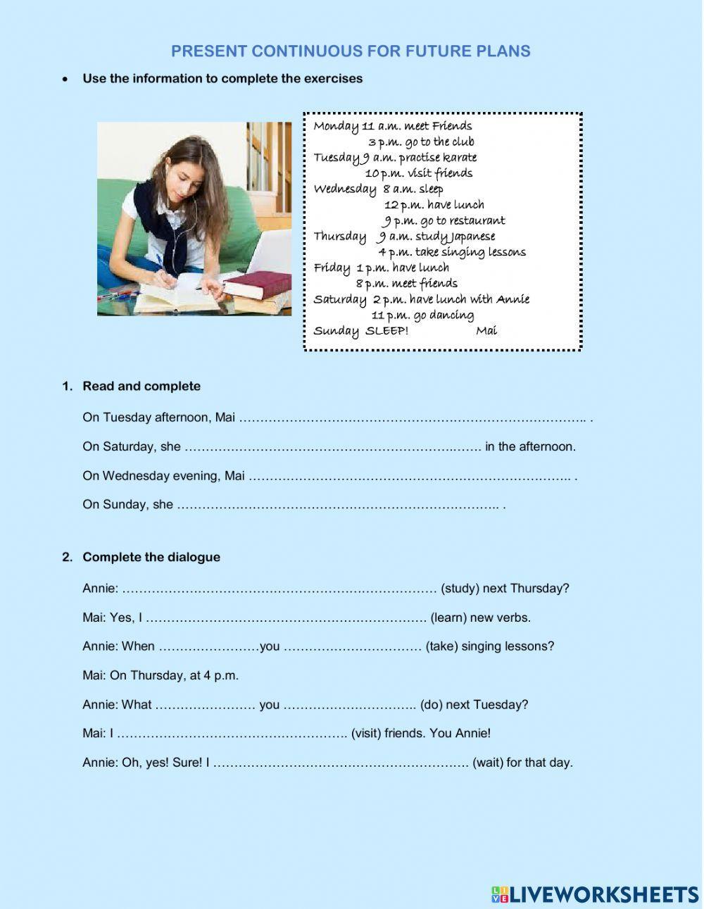 Present continuous for the future