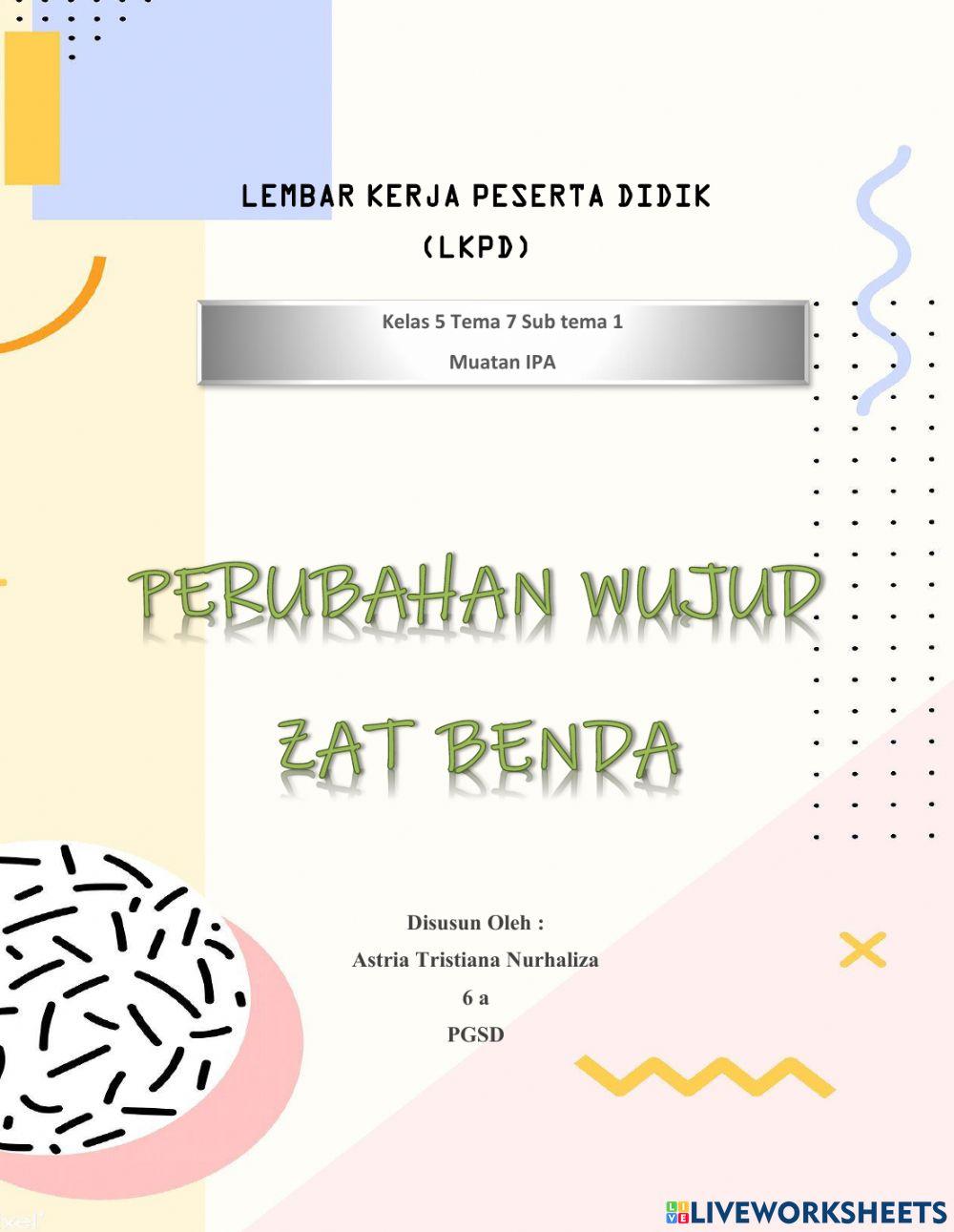 LKPD Perubahan Wujud Zat Benda