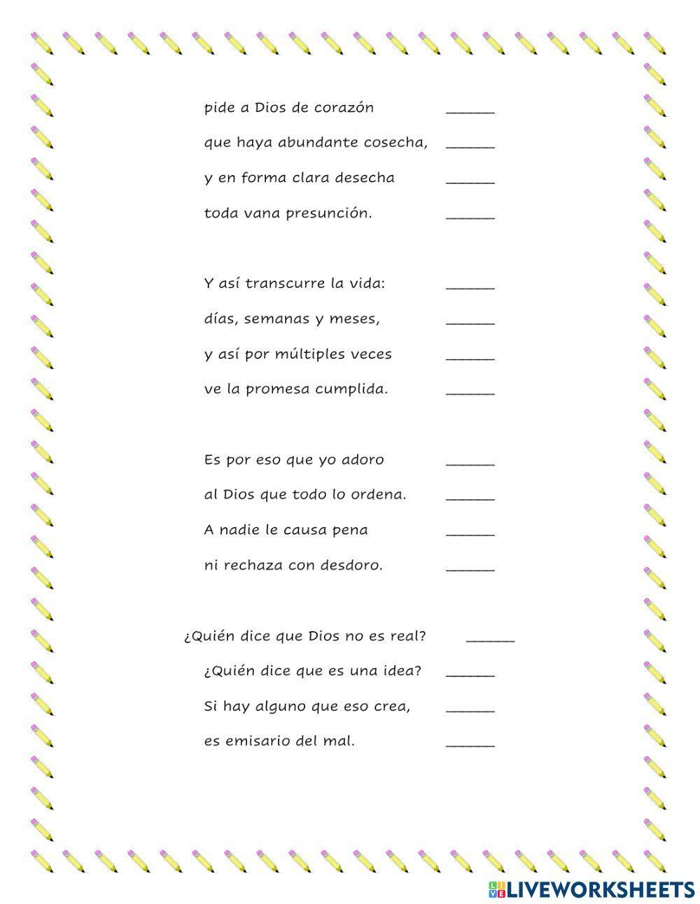 Poema y análisis métrico