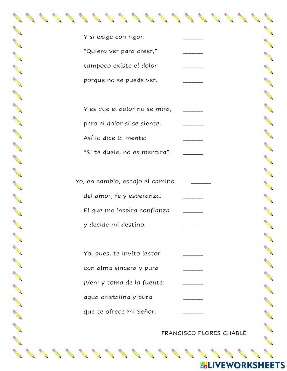 Poema y análisis métrico