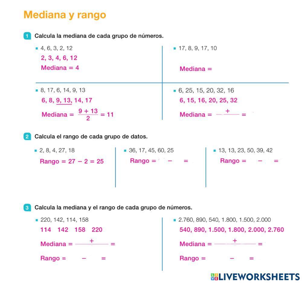 Mediana y rango