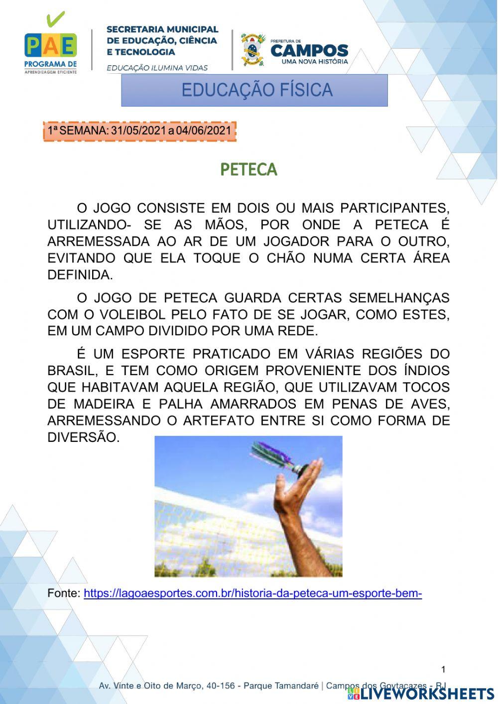 Atividades de esportes