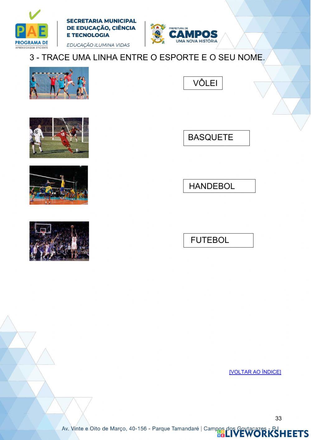 Atividades de esportes