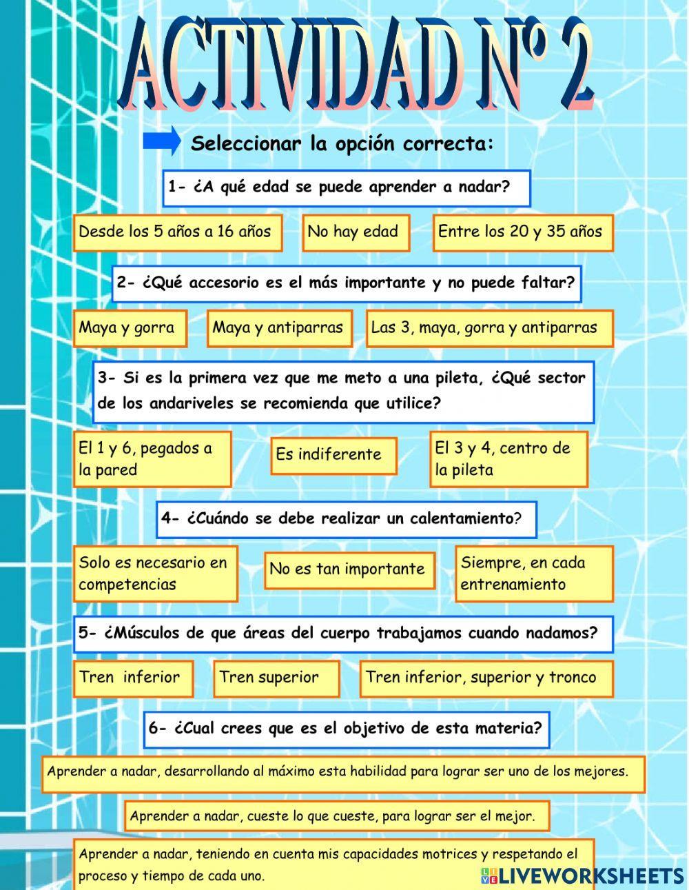 ¿Cuanto sabes acerca de la natación?