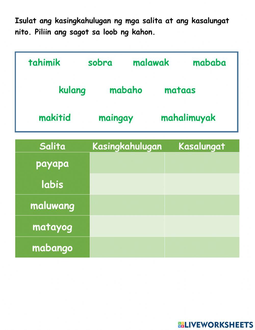 Filipino 4th Quarter-Week 3