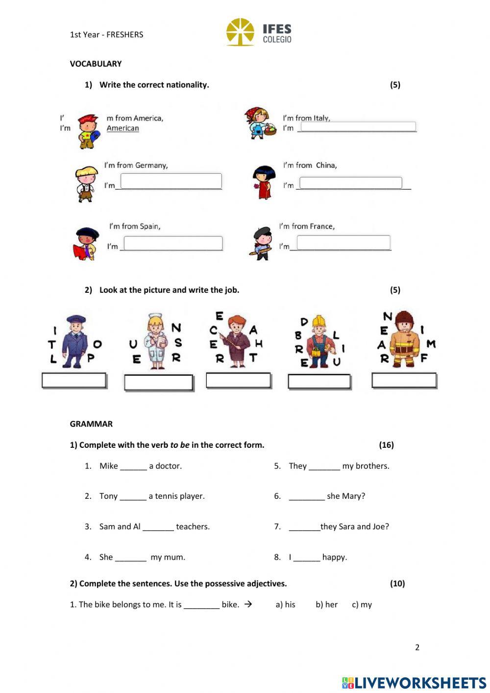 To be nationality possessive