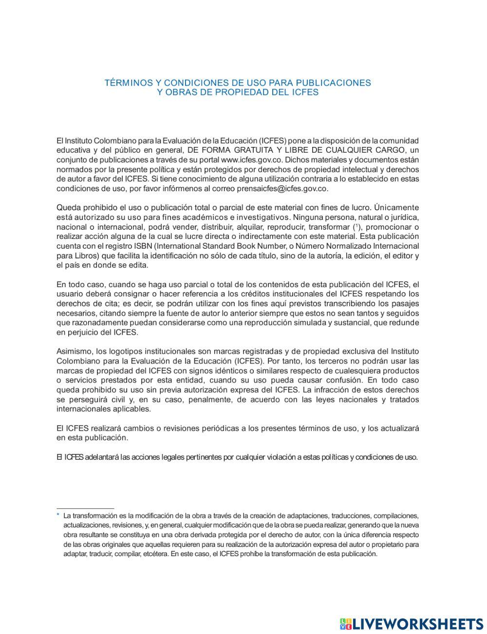 Prueba icfes de matemáticas