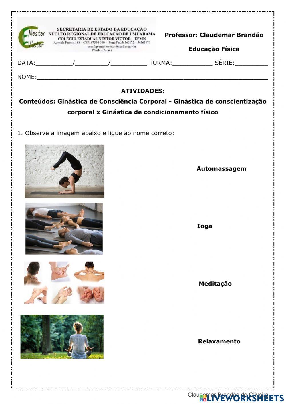 Ginástica de Conscientização corporal - Ginástica de Condicionamento físico