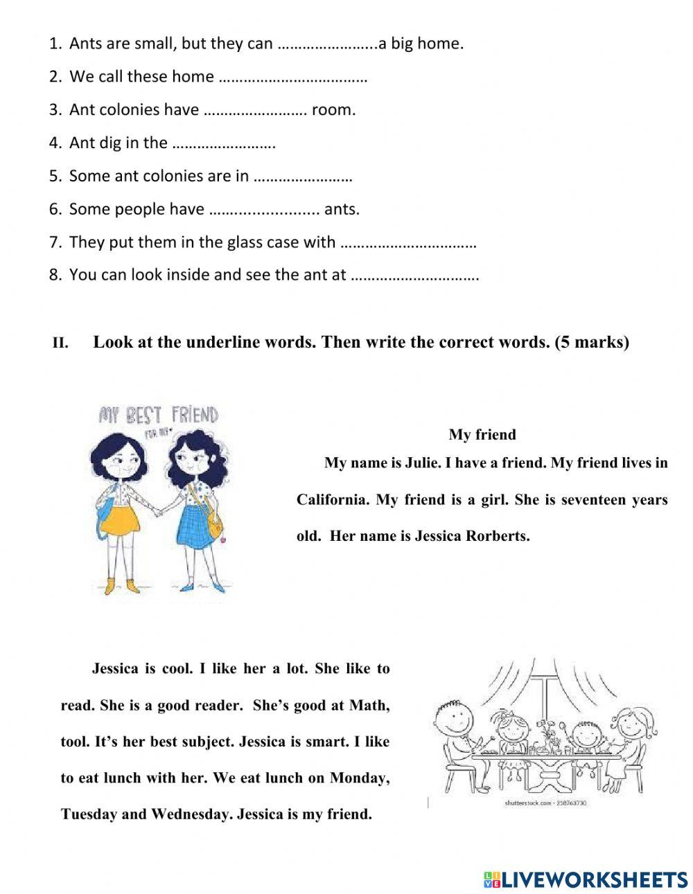 Reading Quarter III Examination